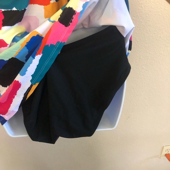 Yonique Retro Twist Front Tankini Tummy Control Swimsuit Two Piece Set 20W/XXL - Picture 7 of 15